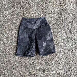 Black Tie-Dye Biker Shorts